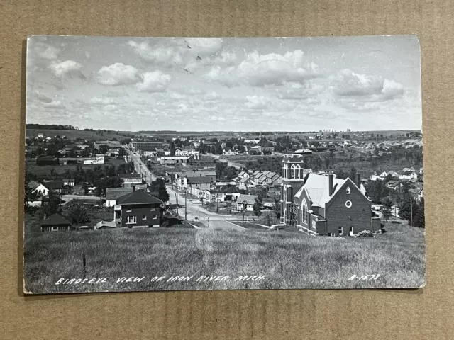 Postcard RPPC Iron River MI Michigan Aerial View Vintage Photo