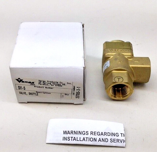 Versa SV-5 Shuttle Valve 5-200 Pressure PSIG 0.4-14 Pressure Bar 1/2" NPT