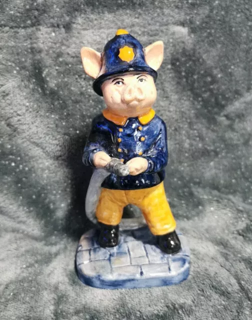 Bairstow Manor Pigs of Piglet Manor Figure Fireman Limited Edition  no 14.