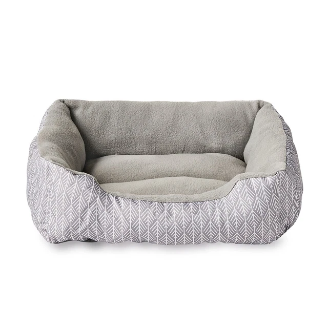 Small Pet Bed Cuddler Pet Bed Soft Cozy Cat Bed Cute Dog Bed, Gray 19" x 15"