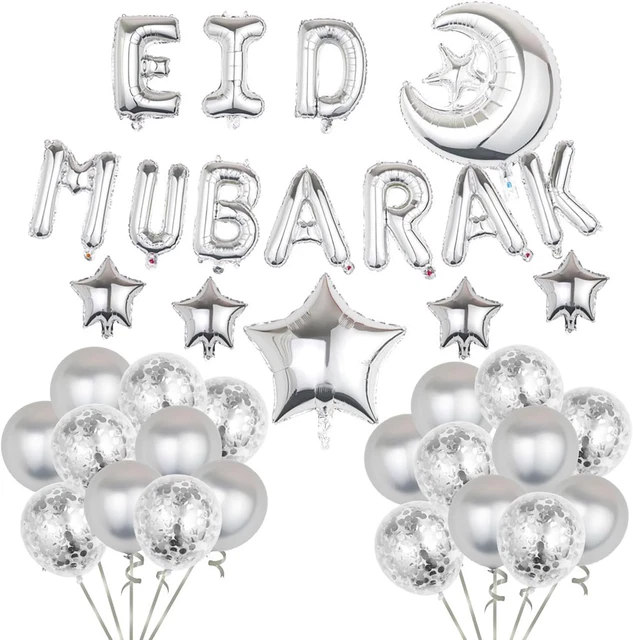 Eid Mubarak Ballon-Set – Dekoration Für Ramadan & Fest, Mit Folienballons & Luftballons