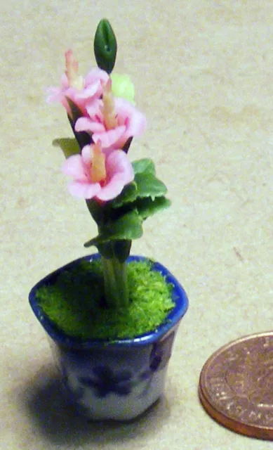 Hecho a Mano Rosa Orquídea En Maceta Tumdee 1:12 Escala Casa de Muñecas Flor