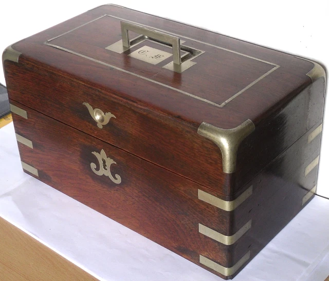 Boîte Coffret En Bois Style Ancienne Malle – Occasion, Usure Normale – Idéale Pour Rangement Bijoux Ou Décoration Vintage
