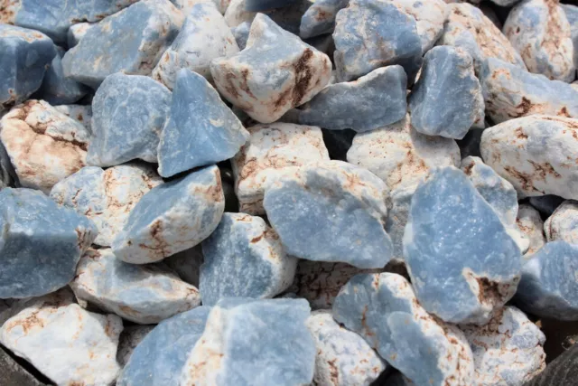 100% Natural Angelite Rough Stone LB (Crystal Wholesale Bulk Lots)