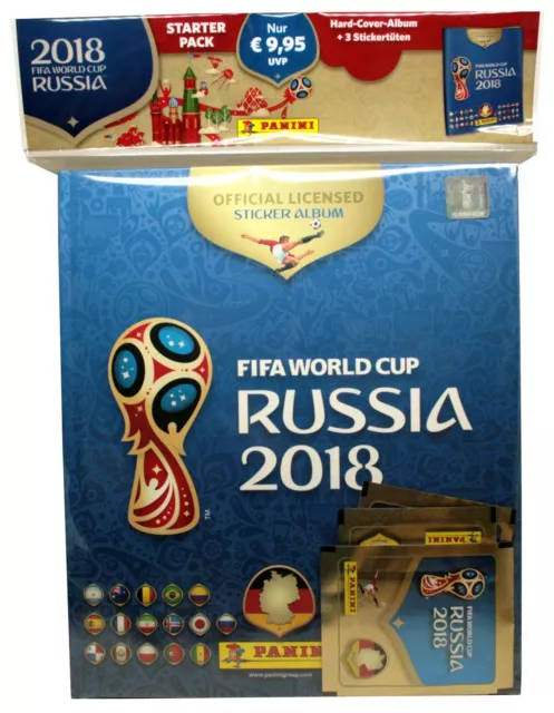 Panini WM Russia 2018 - Sticker - Starter Set 2 - 1 Hardcover Album + 3 Tüten