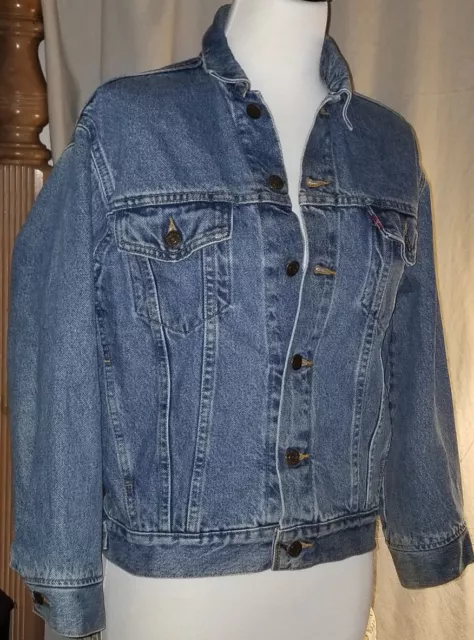 Vtg LEVI STRAUSS Red Tab Levi's Denim Jean ORIGINAL TRUCKER Jacket Medium 12/14