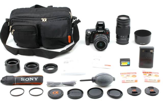 [MINT] Sony Alpha SLT-A55V 16.2MP Digital SLR Camera w/18-55mm 75-300mm JAPAN