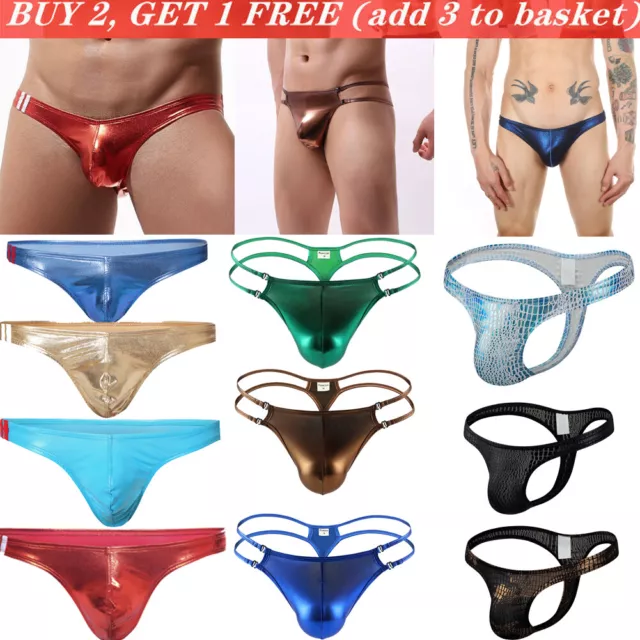 Slip bikini sexy uomo vita bassa lucido look bagnato perizoma biancheria intima lingerie