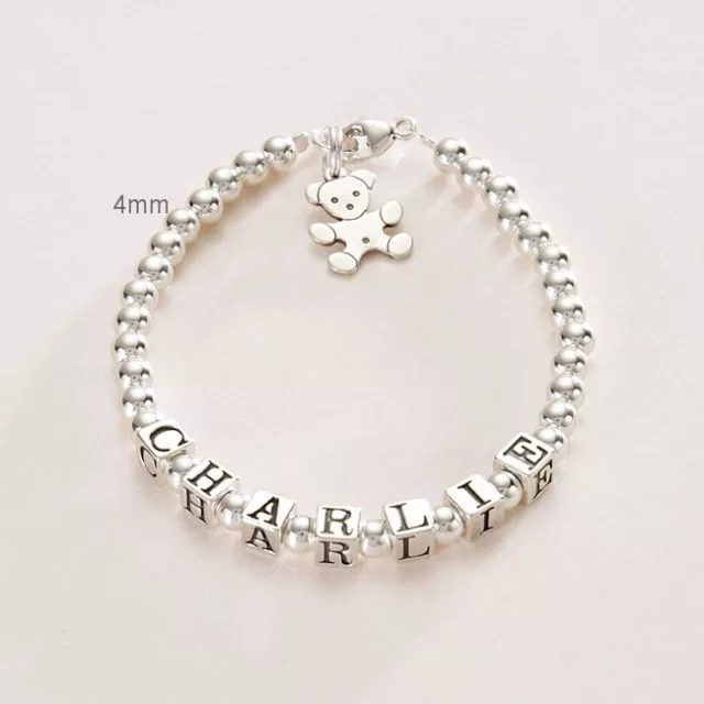 Sterling Silver Name Bracelet, Personalised Girls Jewellery, Very High Quality!