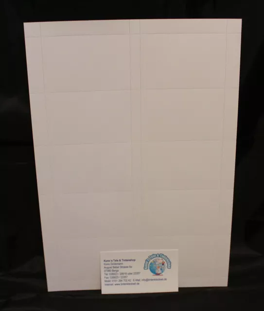 100 Blanko Visitenkarten reinweiß 85x54mm 250g/m² beidseitig bedruckbar TOP Deal