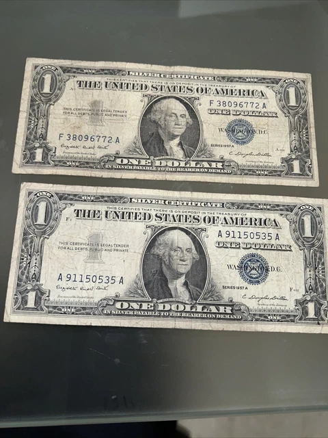 1957 A One Dollar Bill Silver Certificate Star Note Blue Seal