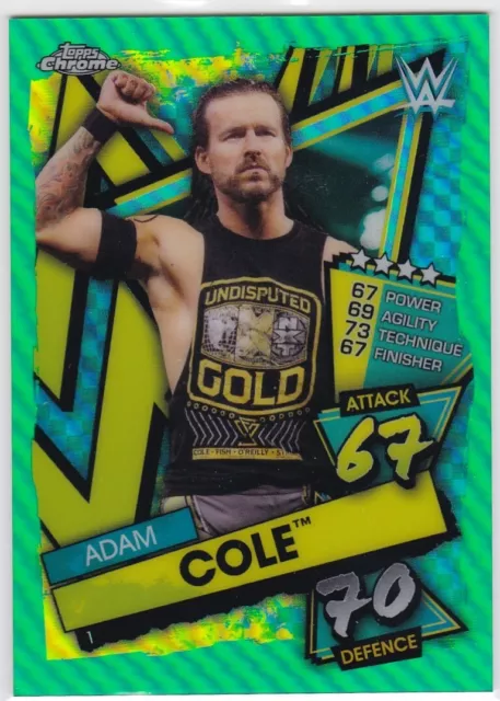 2021 Topps Chrome WWE Slam Attax GREEN REFRACTOR (/50)  #1 ADAM COLE