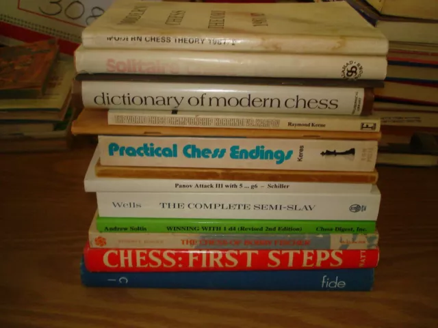 Chess Book lot of 14 vintage books hc/pb theory/games/opening/ending/attack +