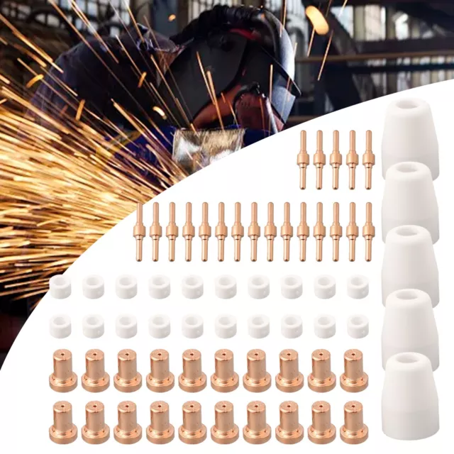 65X Air Plasma Cutter Consumables For PT-31 CUT30-50 Torch Cutting Nozzles Rings