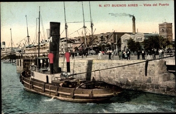 Ak Buenos Aires Argentinien, Vista del Puerto, Schlepper - 3385602