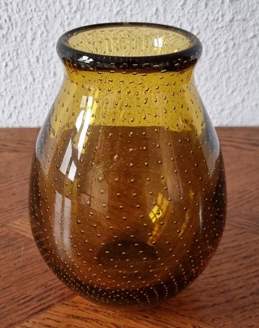 Tolle ausgefallene WMF - Perlora Vase - Bernstein Farbverlauf - Art Deco um 1940