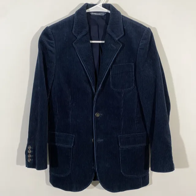 Polo Ralph Lauren Blue Corduroy 3/2 Roll Blazer Jacket Youth Boys Medium (12-14)