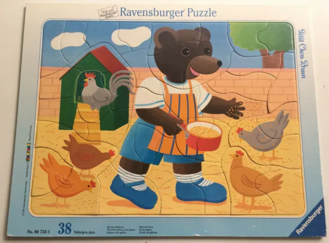 Grand Puzzle PETIT OURS BRUN Ravensburger 2001 La bassecour/Les Poules BAYARD