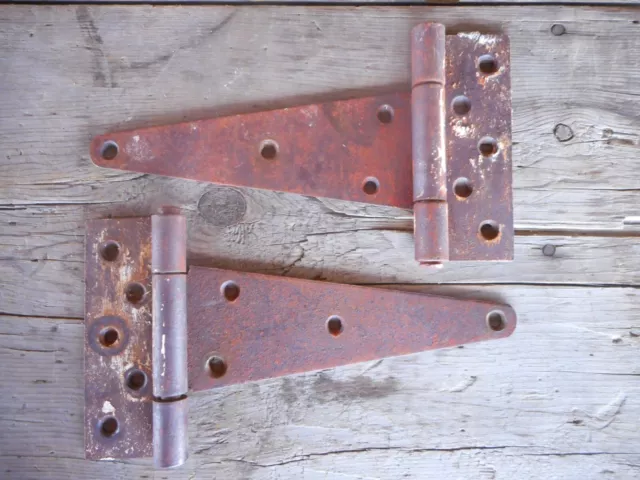 Barn Door Hinges Salvage Farm Country Cottage Hardware Paint Spatter 8" apx
