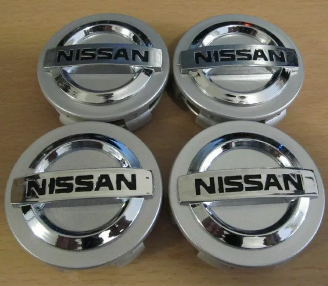 4 x Tapas llantas tapa bujes para Nissan 54mm plata.