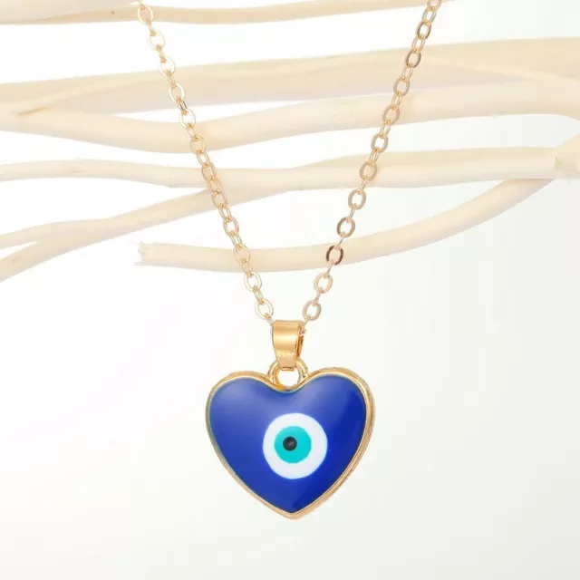 Lucky Turkish Evil Eye Beads Blue Eye Pendant Necklace Clavicle Chain Women Gift