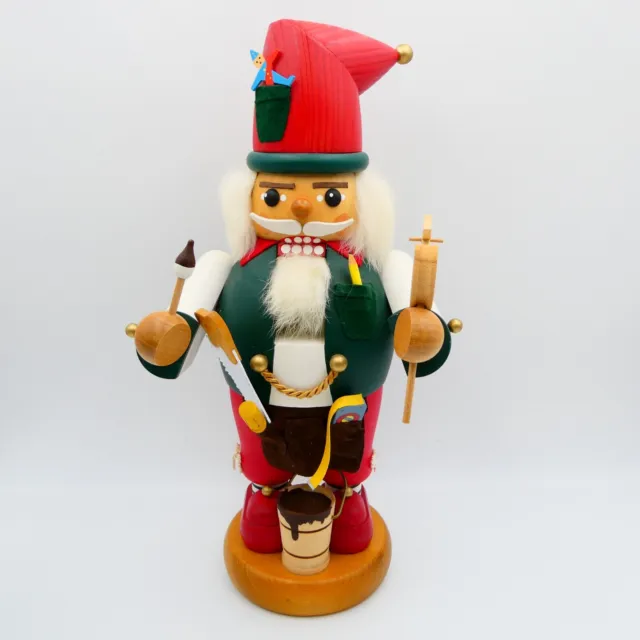 Richard Glasser RG Large Nutcracker Toy Maker Carpenter Erzgebirge 14" Handmade