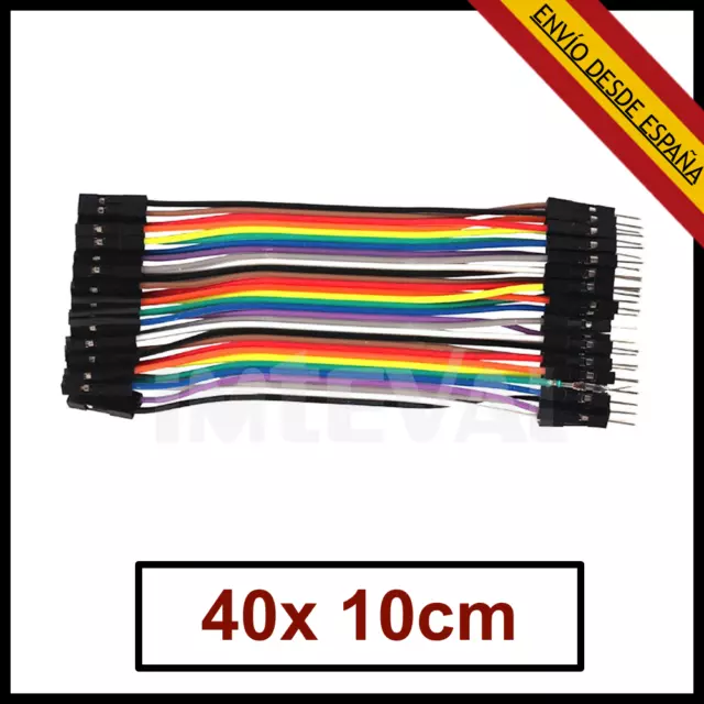 40x CABLES Hembra Macho 10cm jumpers dupont arduino protoboard Male-Female