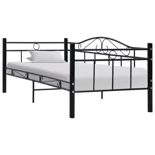 Tagesbett Rahmen Gästebett Einzelbett Schwarz Metallbett 90×200cm