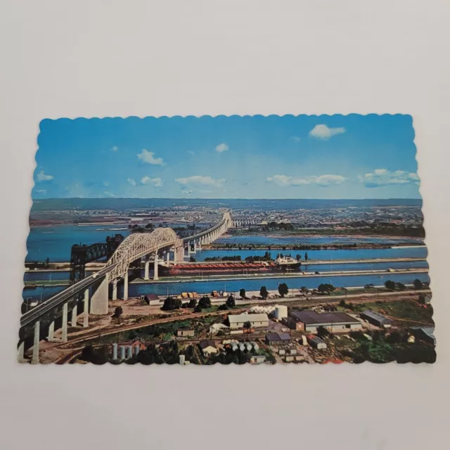 Vintage Postcard Sault Ste. Marie International Bridge Sault Ste. Marie Ontario