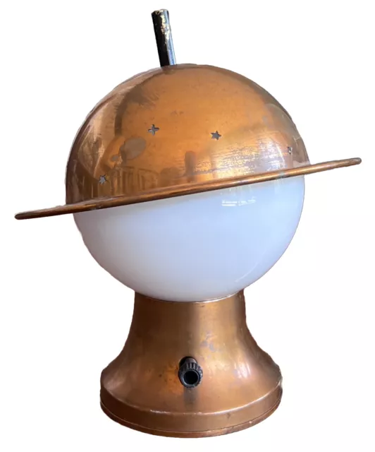 Chase Constellation Art Deco Machine Age Copper Ball Lamp Light Nessen Vtg Mcm