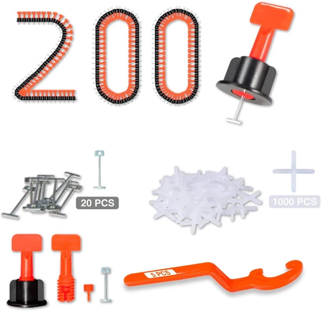 TILE LEVELING SYSTEM Leveler Spacer Reusable Spacers with Wrench GENERICBRANDS