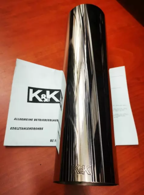 K&K Sportendrohr Anschweißendrohr Endrohr Edelstahl rund 80mm x 300mm Sport