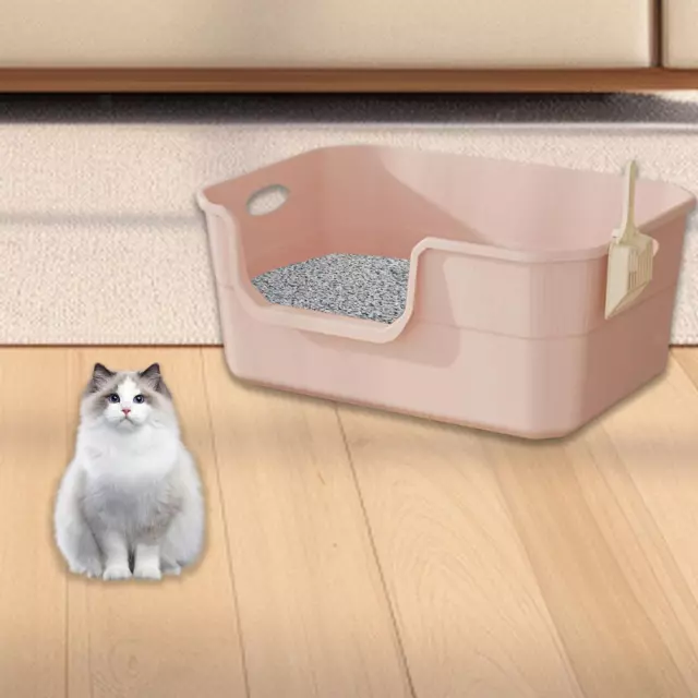 Open Litter Box 50x35x22cm Kitten Toilet High Sided for Small and Large Cats