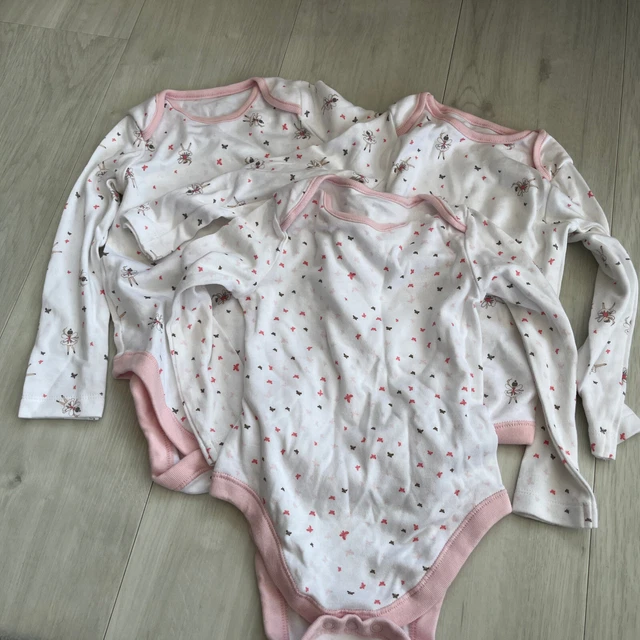 F&F Baby Cotton Babygrows Sleepsuits 12-18 months x3