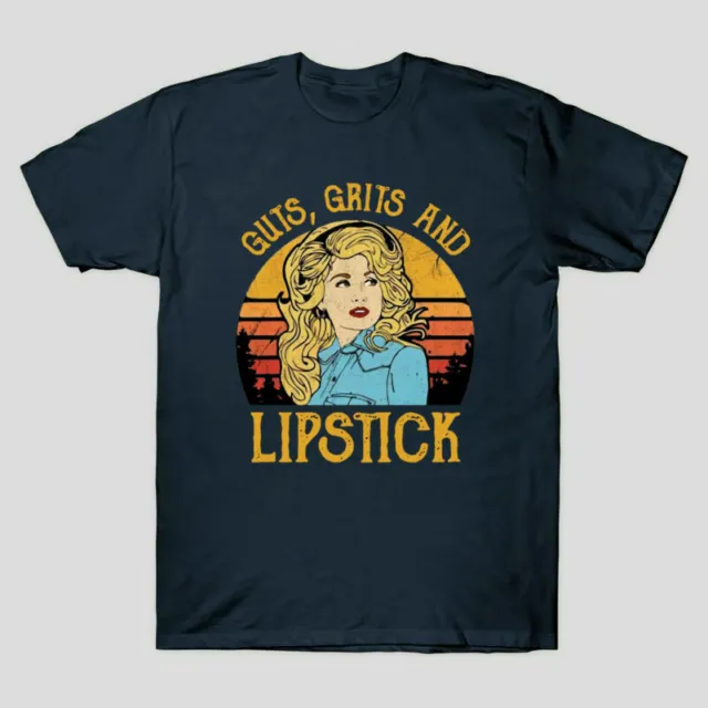 Men's Guts Lipstick Cotton and Dolly Grits Vintage Gift T-Shirt