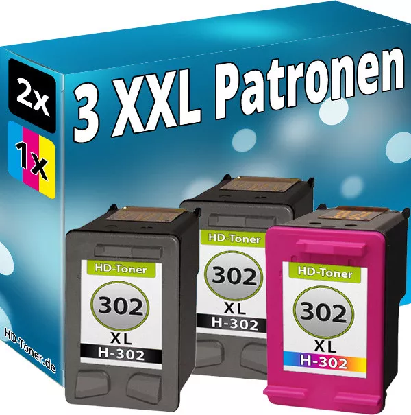 3x Cartuchos para Impresora HP 302XL Officejet 3830 3831 3832 3833 3834 3835