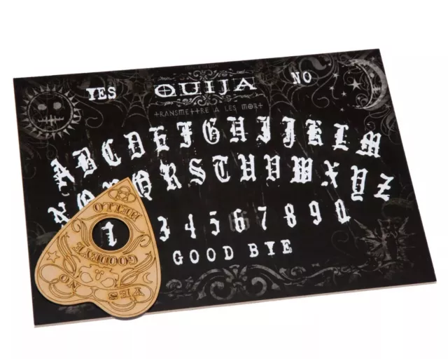 Black Wooden Ouija Board game & Planchette with Instruction. Spirit hunt bizarre