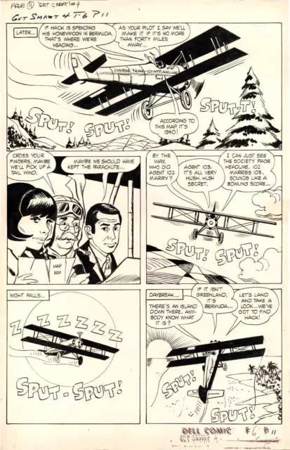 1967 GET SMART #4 ORIGINAL ART PAGE TV SHOW COMIC ADAPTATION MAXWELL SMART 1960s