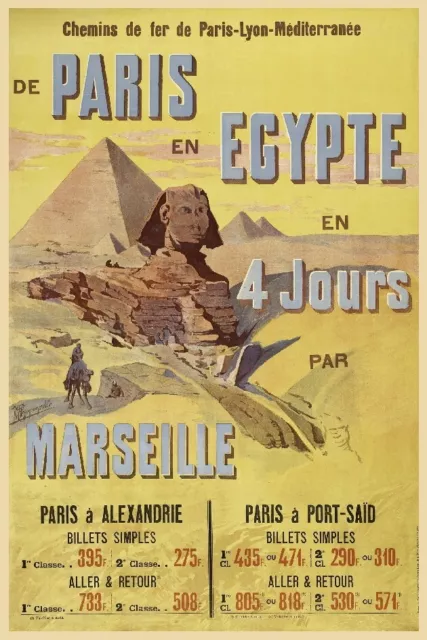 TOURISME EGYPTE SPHINX Rjgc - POSTER HQ 80x120cm d'une AFFICHE VINTAGE