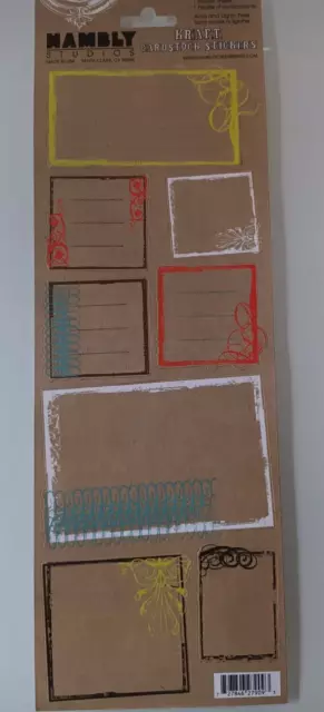 Pegatinas de diario de cardstock Kraft de Hambly Studios (2) *Nuevas*