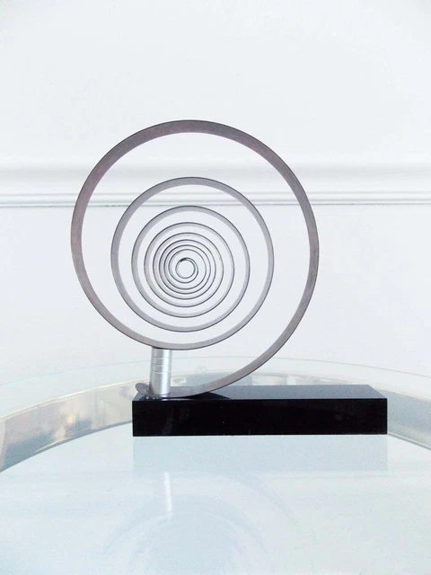 mid century modern op art kinetic metal abstract geometric art object sculpture