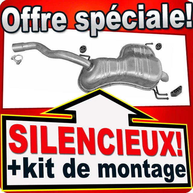 Ligne D'échappement Complète Pour Fiat Uno 1.4/1.5 1987-1994 - Silencieux Acier Aluminié - Kit De Montage Inclus