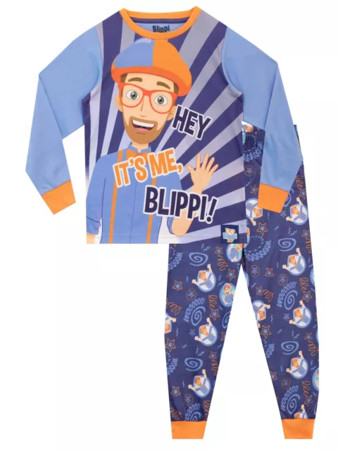 Blippi Pigiama Bambino | Pigiami Bambini Manica Lunga | Pigiamone Ragazzo Blu...