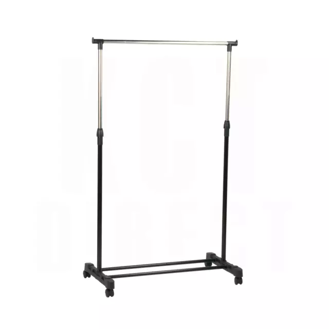 Adjustable Clothes Rail Portable Garment Rack Hanging Display Stand On Wheels