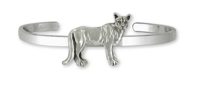 Cougar Jewelry Sterling Silver Handmade Mountain Lion Bracelet  COU1-CB