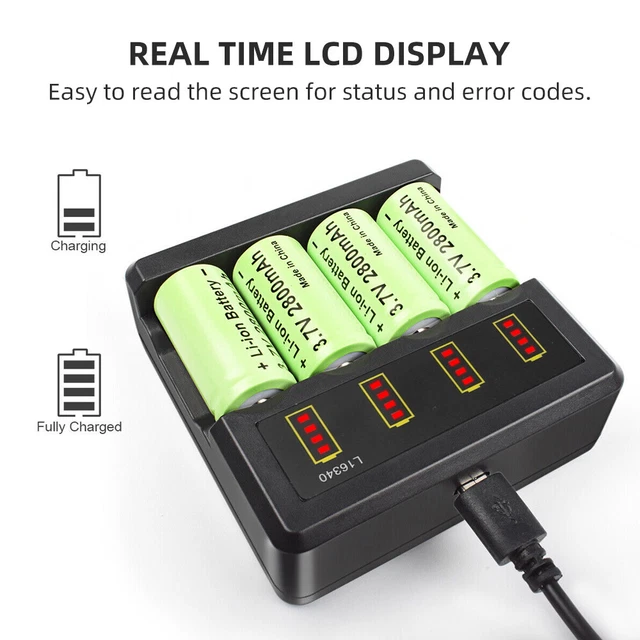 Set Caricabatteria Per Batterie Foto 2 Pile CR123 Ricaricabili - Foto 8
