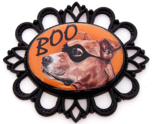 Staffordshire Bull Terrier Dog Halloween Pin Brooch