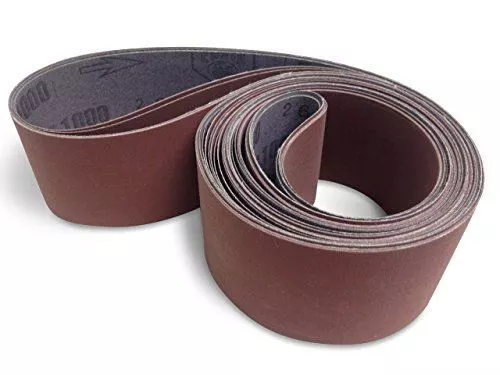 2 X 42 Inch 1000 Grit Flexible Aluminum Oxide Ultra Fine Sanding Belts, 6 Pack