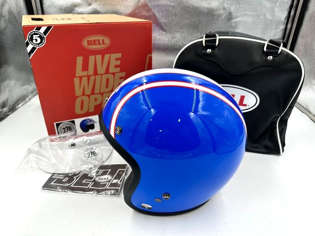 Bell 7148357 Custom 500 Helmet Six Day Steve McQueen Blue MD