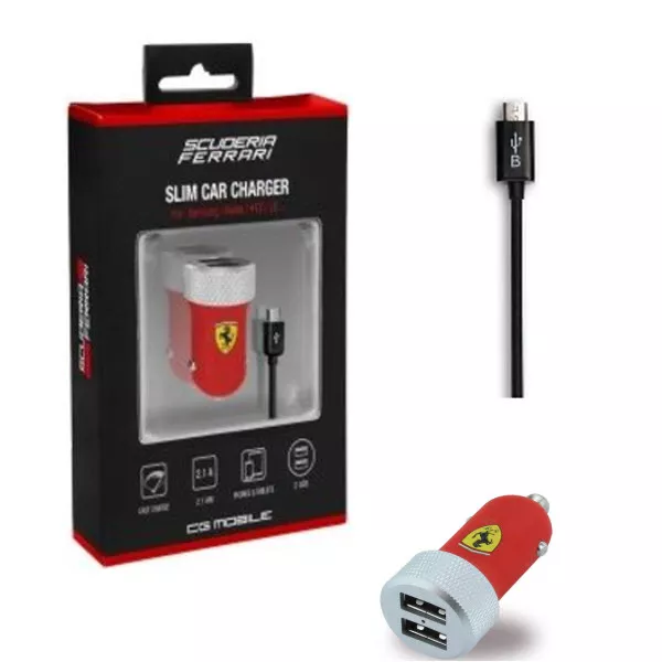 Ferrari Original Auto Ladekabel  Micro USB für Samsung Galaxy S6 S7 S7 Edge Rot